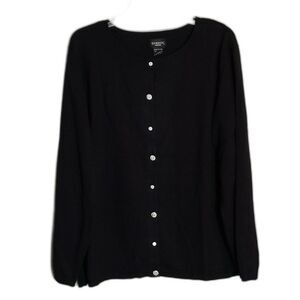 George Black Sweater Cardigan Rhinestone Diamond Buttons Women's 18/20W VINTAGE